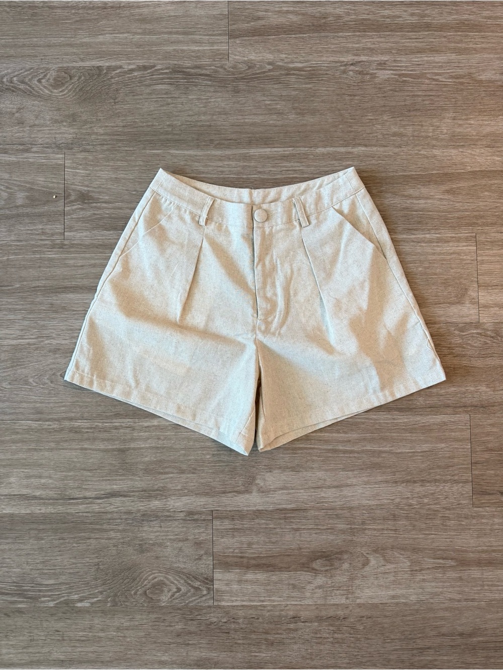 NWOT CUPSHE Ivory Linen Wide Leg Shorts, Size Small